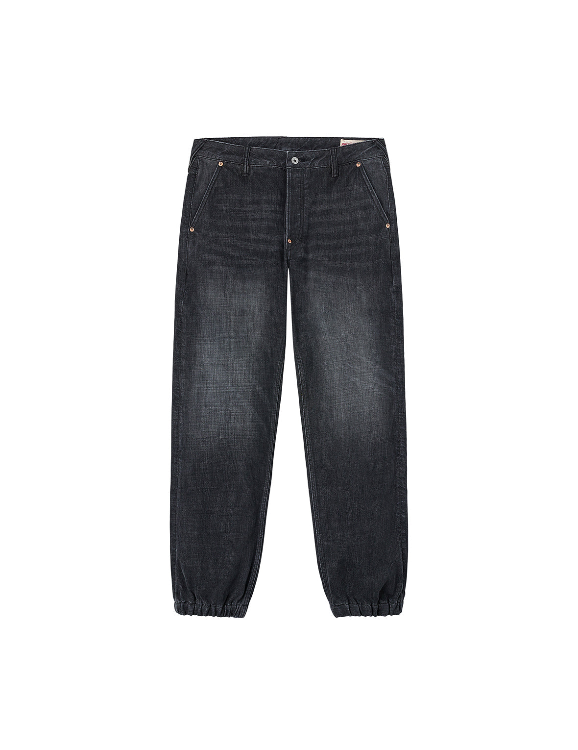 Emboss Seagull and Logo Regular Fit Denim Jogger