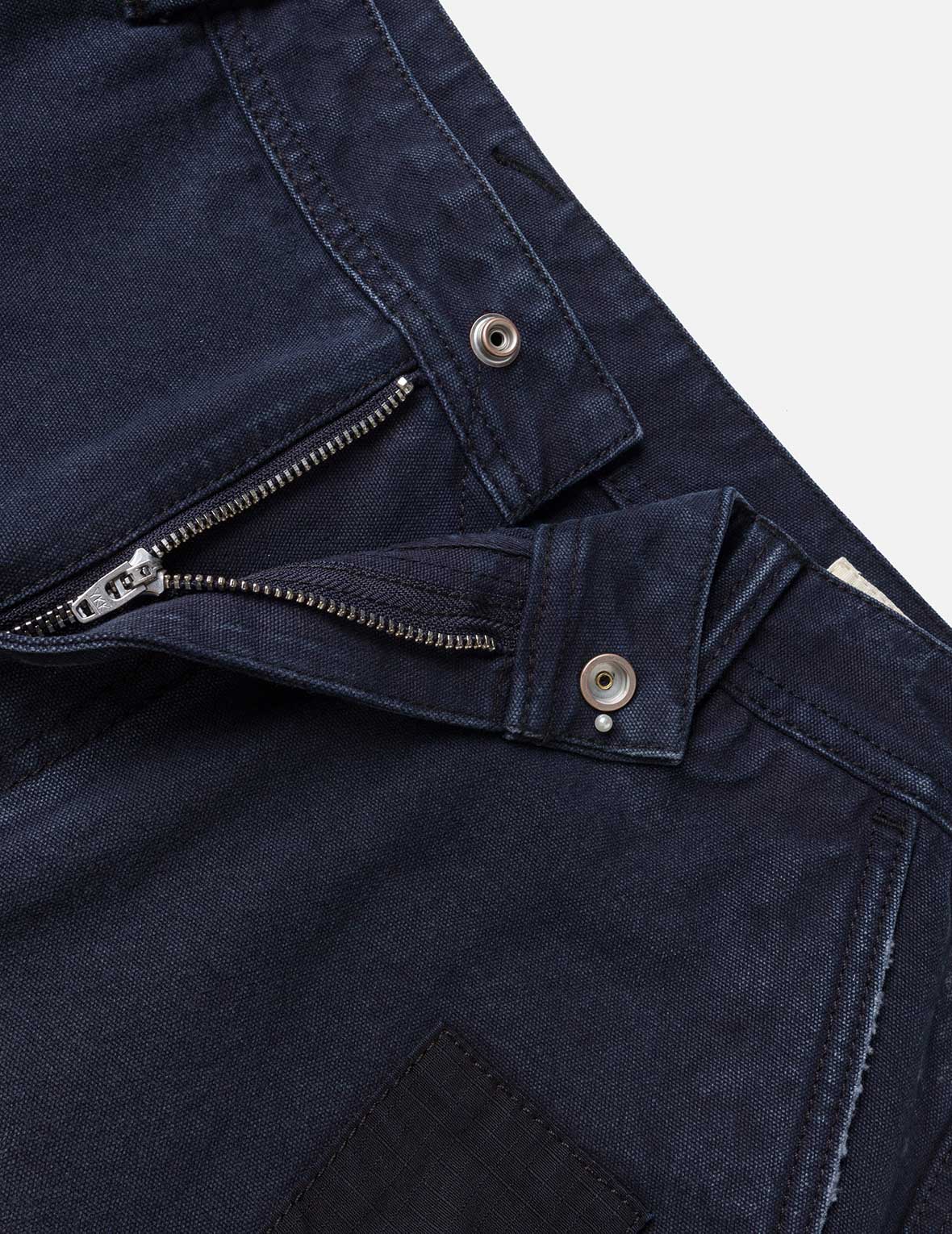 雙重海鷗印花寬版洗水梭織束口工裝褲