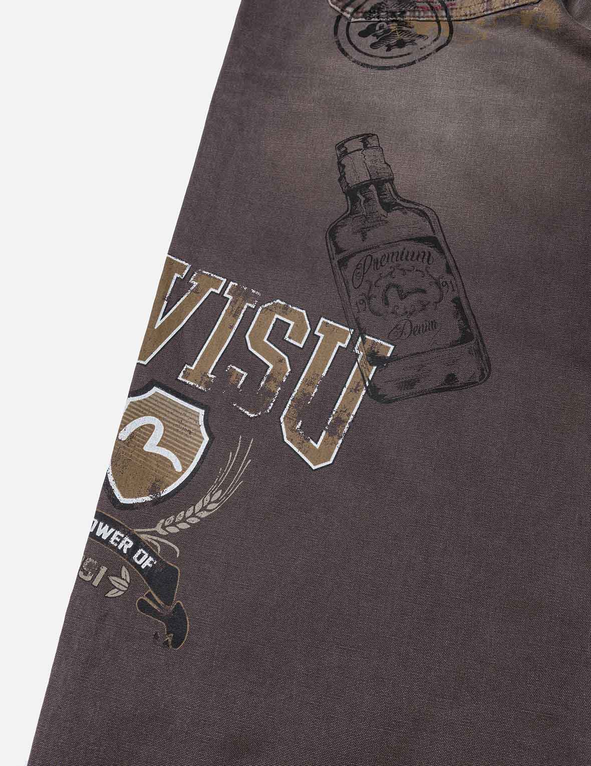 Multi Logos Print Balloon Fit Washed Woven Pants