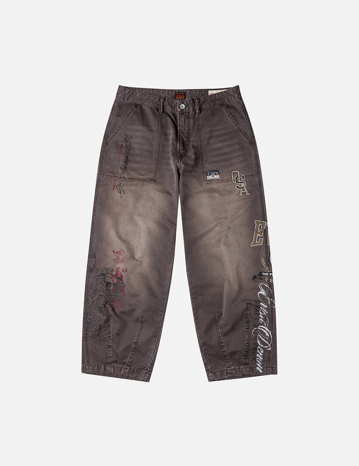 多重品牌特色圖案印花洗水梭織燈籠褲