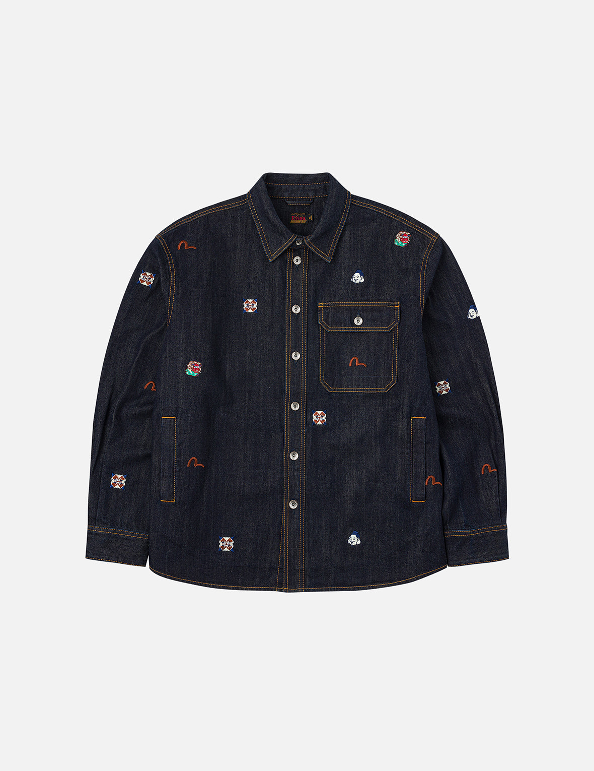 Allover Embroidery Regular Fit Denim Shirt Jacket