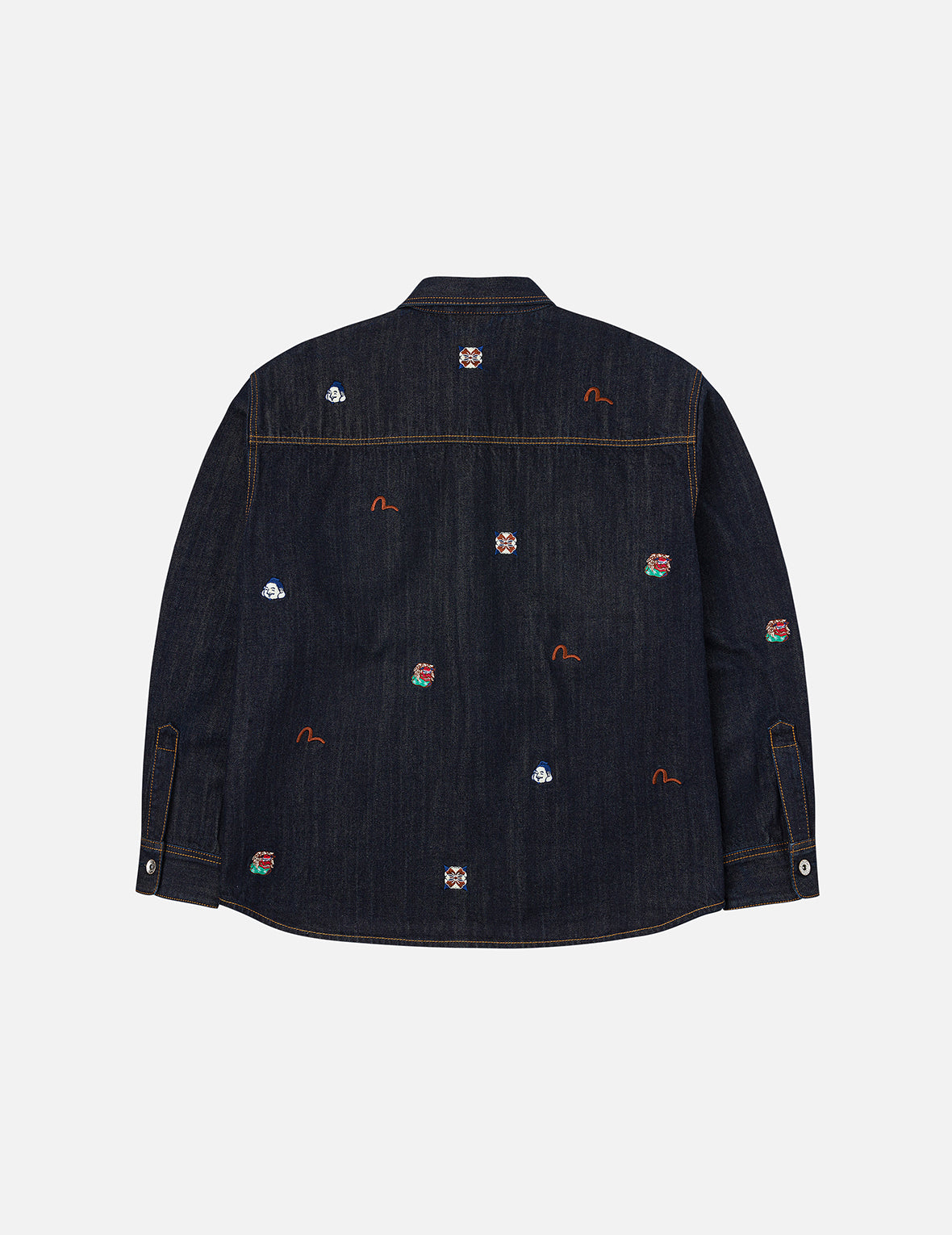 Allover Embroidery Regular Fit Denim Shirt Jacket