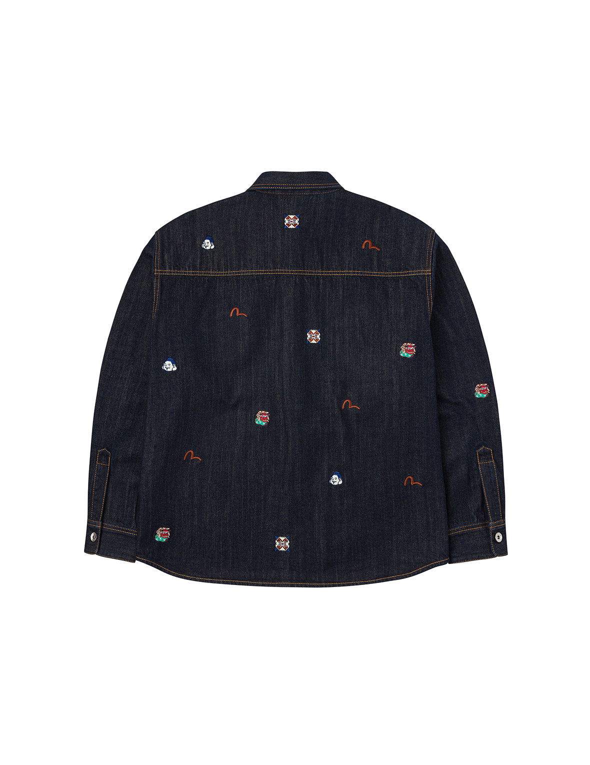 Allover Embroidery Regular Fit Denim Shirt Jacket