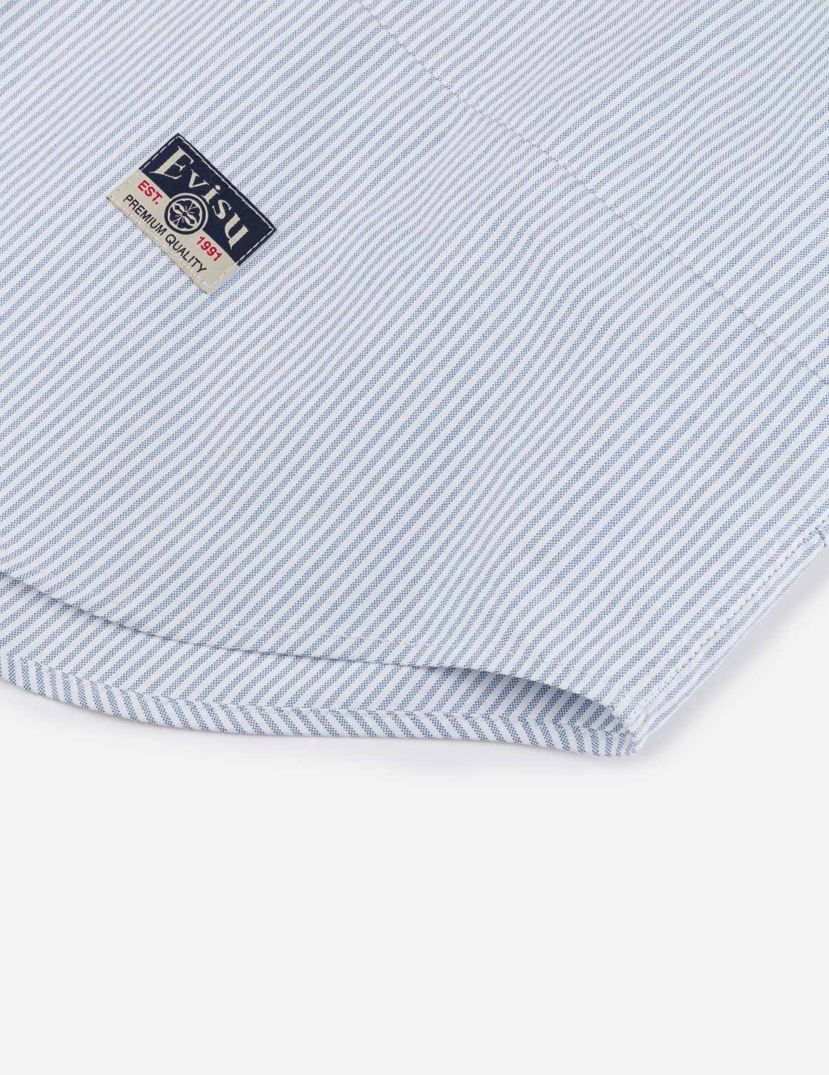 Deconstructed Seagull Embroidery Relax Fit Striped Shirt