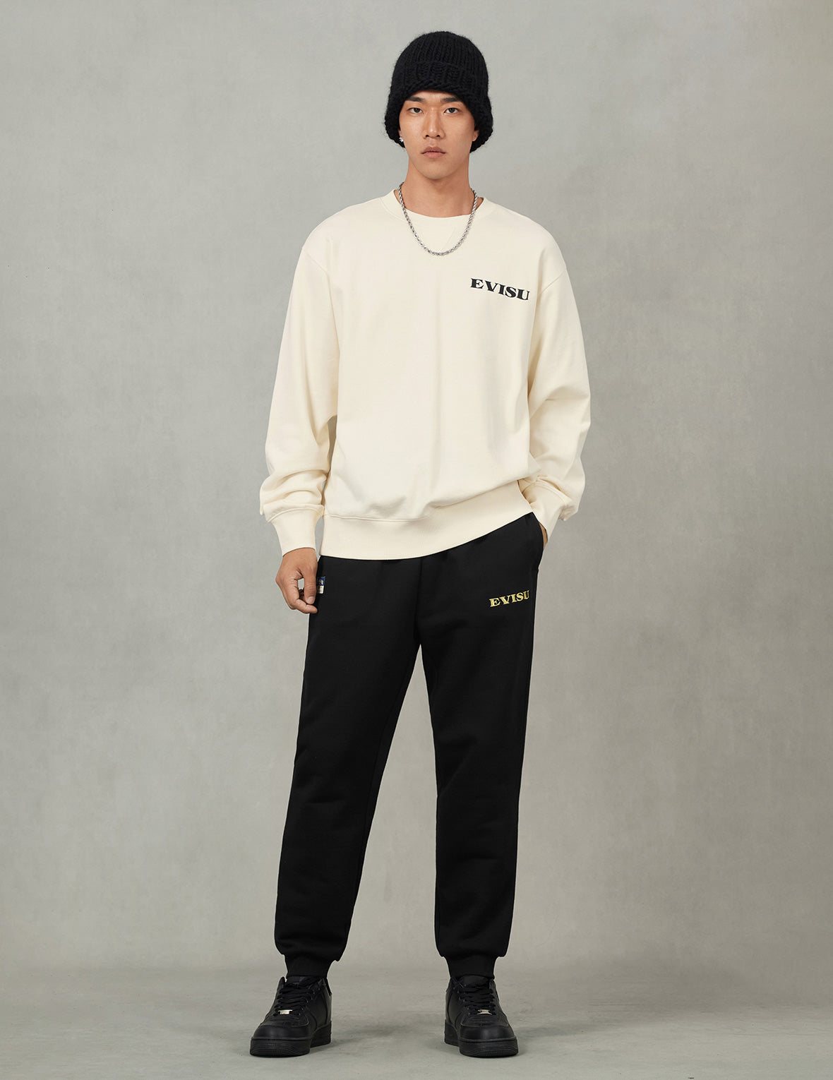 海鷗織錦貼布常規版型運動褲