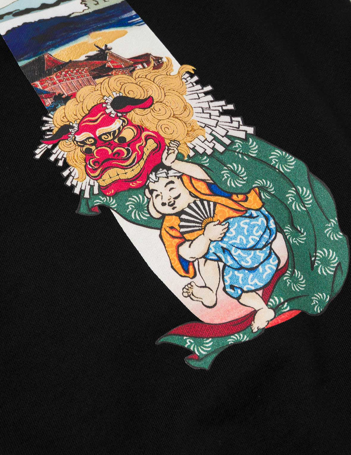 佛頭舞獅大M印花寬版衛衣