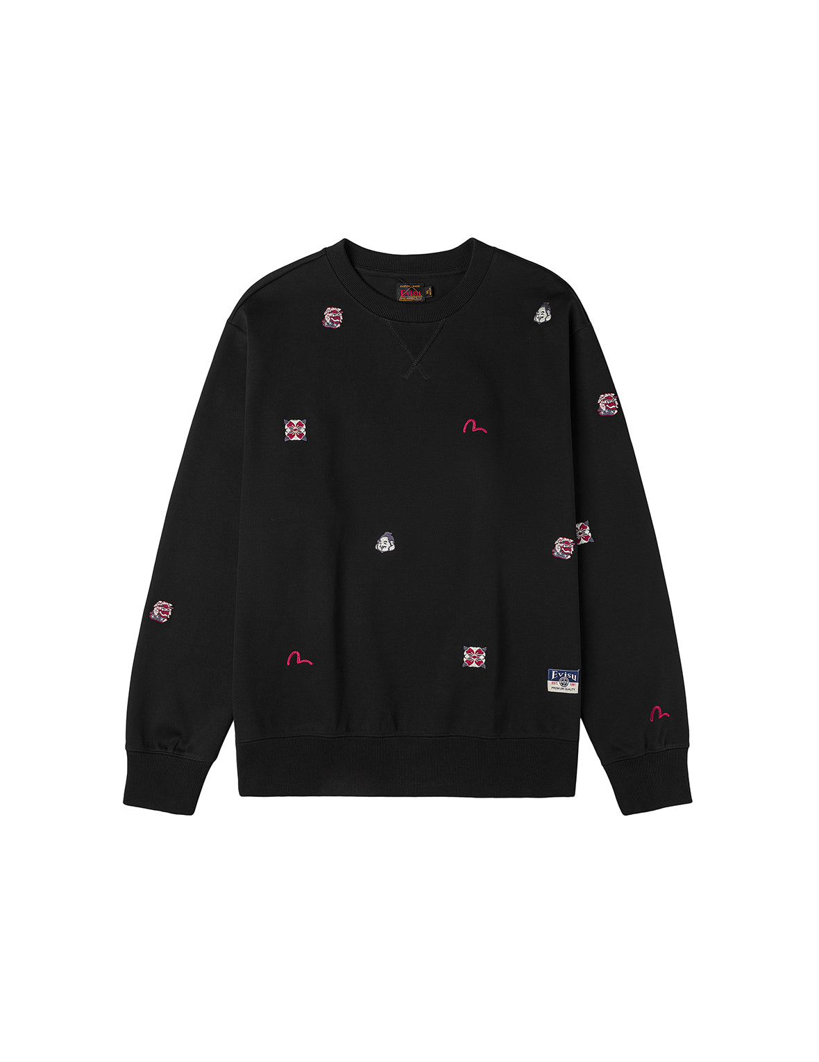 Allover Multi Logos Embroidery Relax Fit Sweatshirt