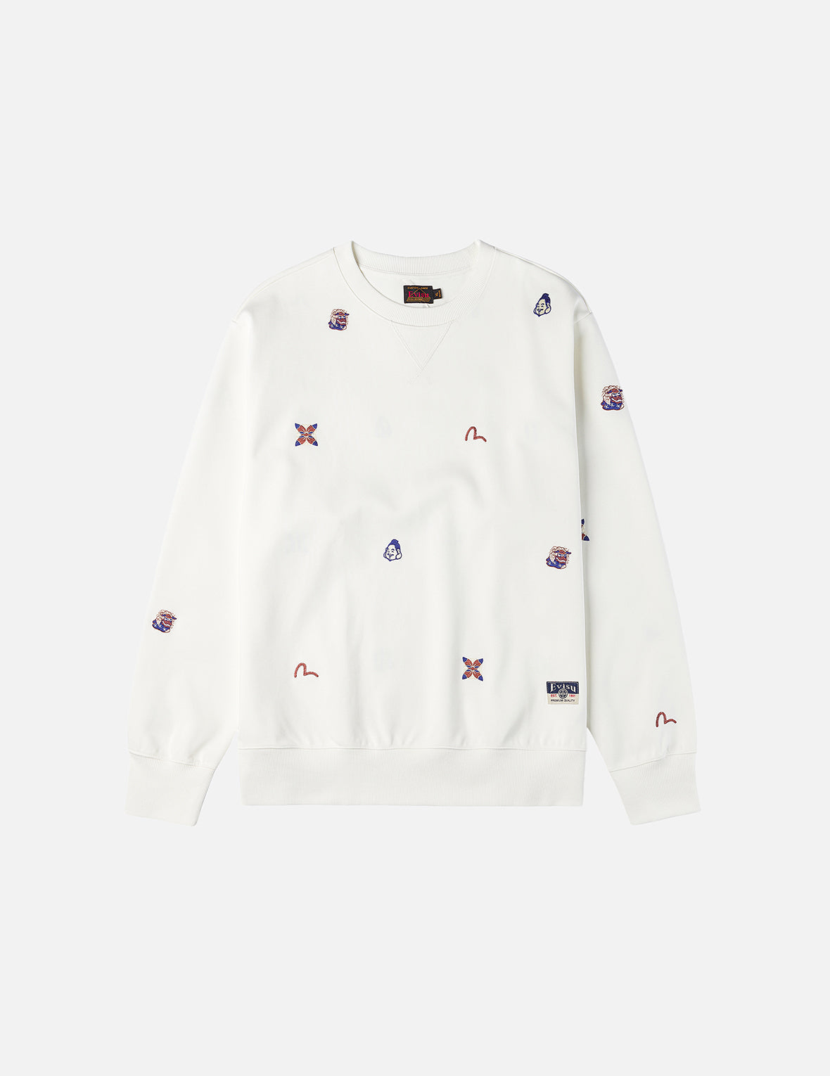 Allover Multi Logos Embroidery Relax Fit Sweatshirt