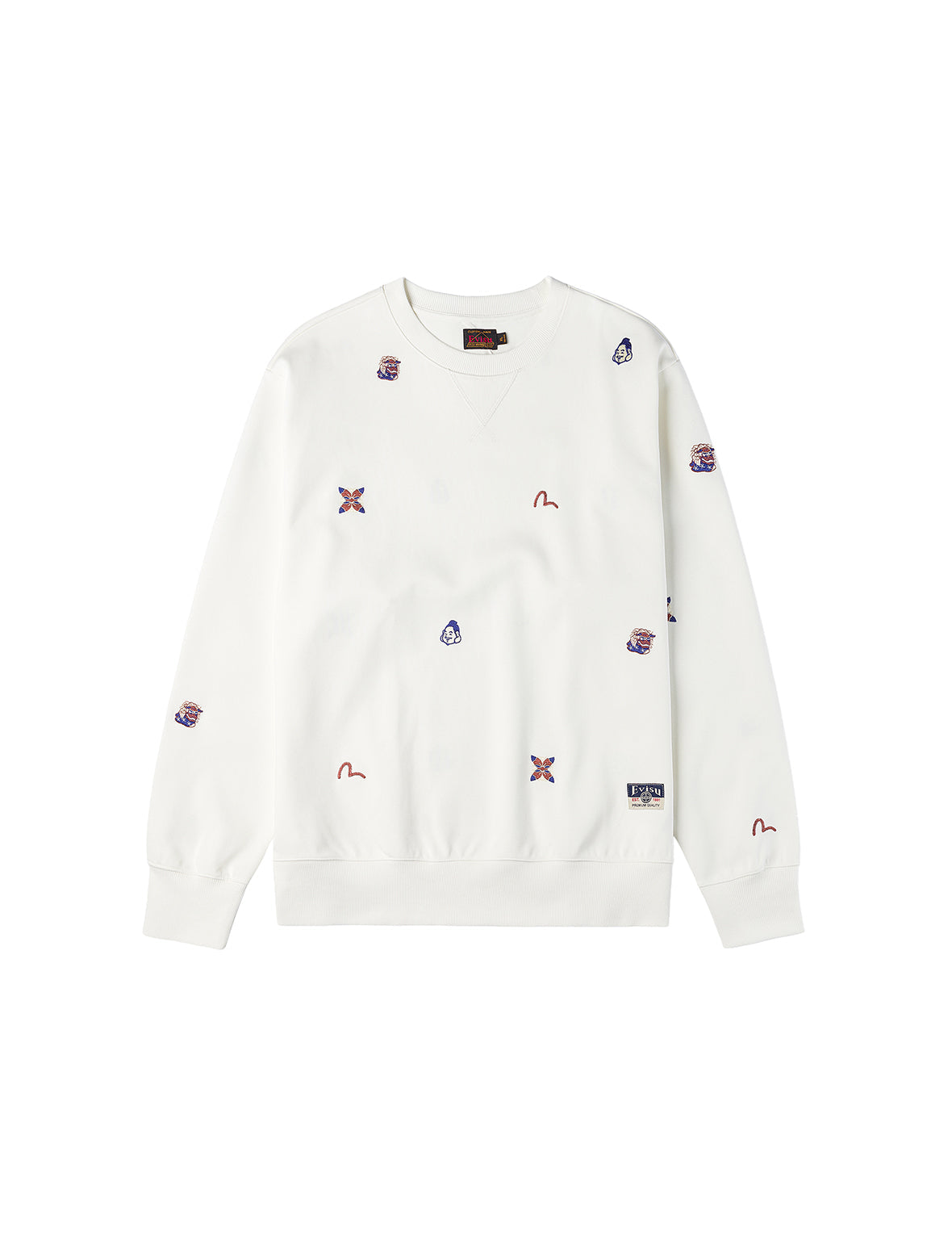 Allover Multi Logos Embroidery Relax Fit Sweatshirt