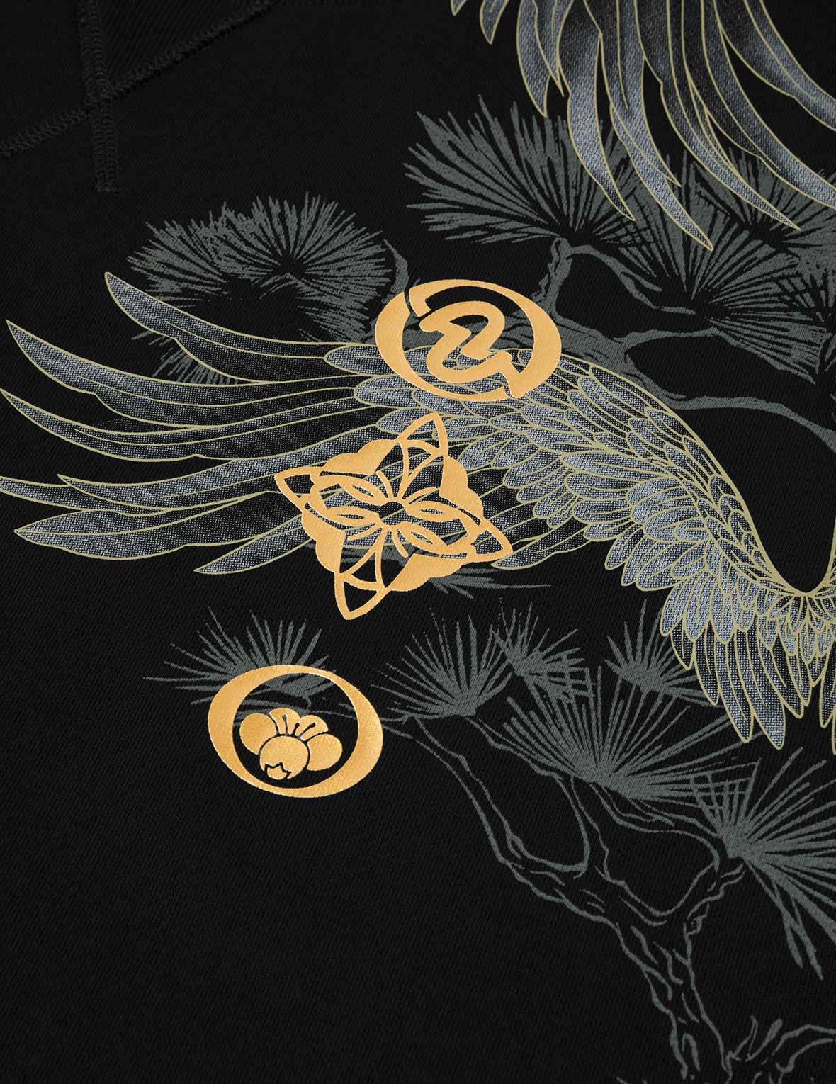 Grateful Crane Foil Print Relax Fit Sweatshirt