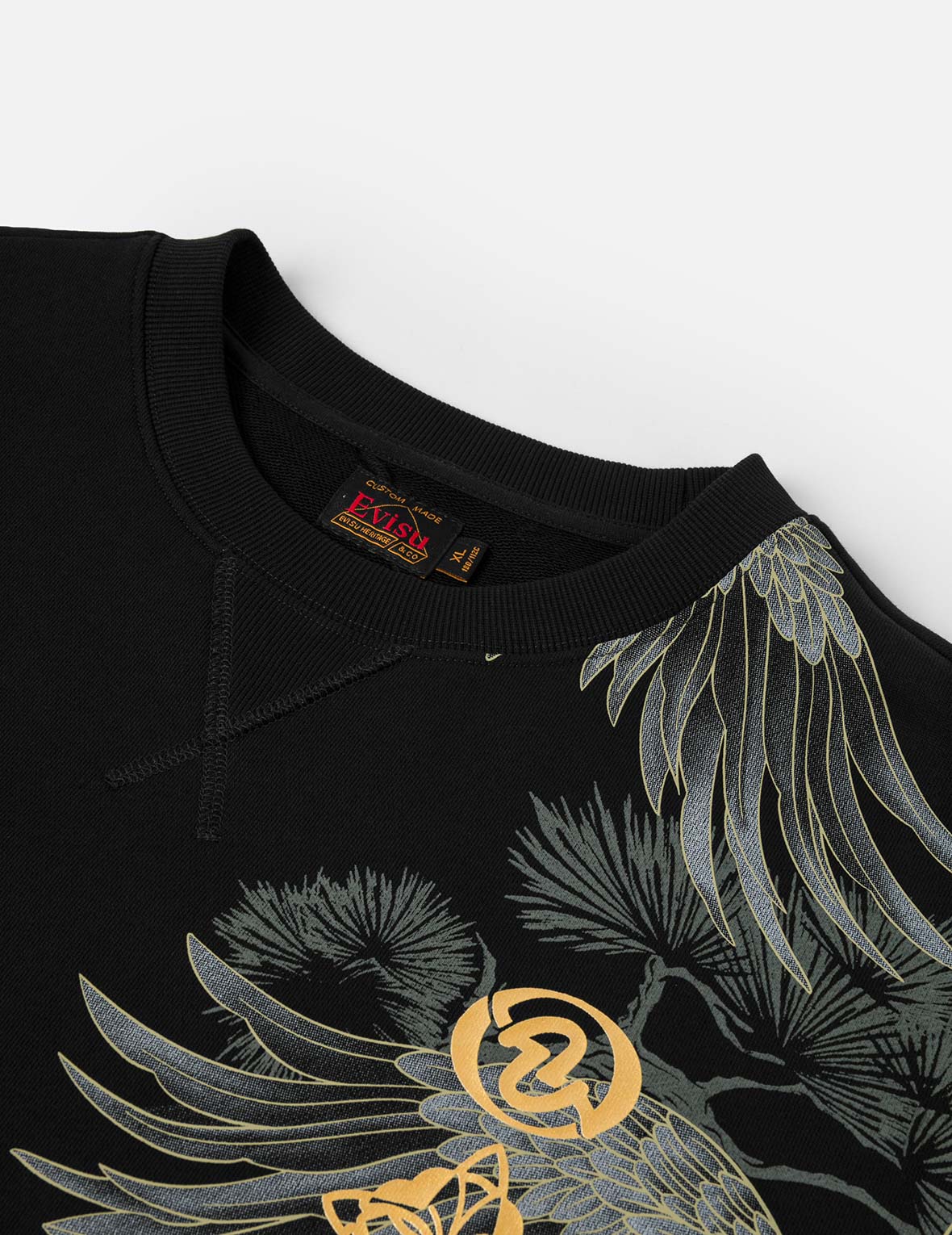 【希少】MASU × 2G WAVING BRAID SWEAT スウェット Grateful Crane Foil Print Relax Fit Sweatshirt – EVISU