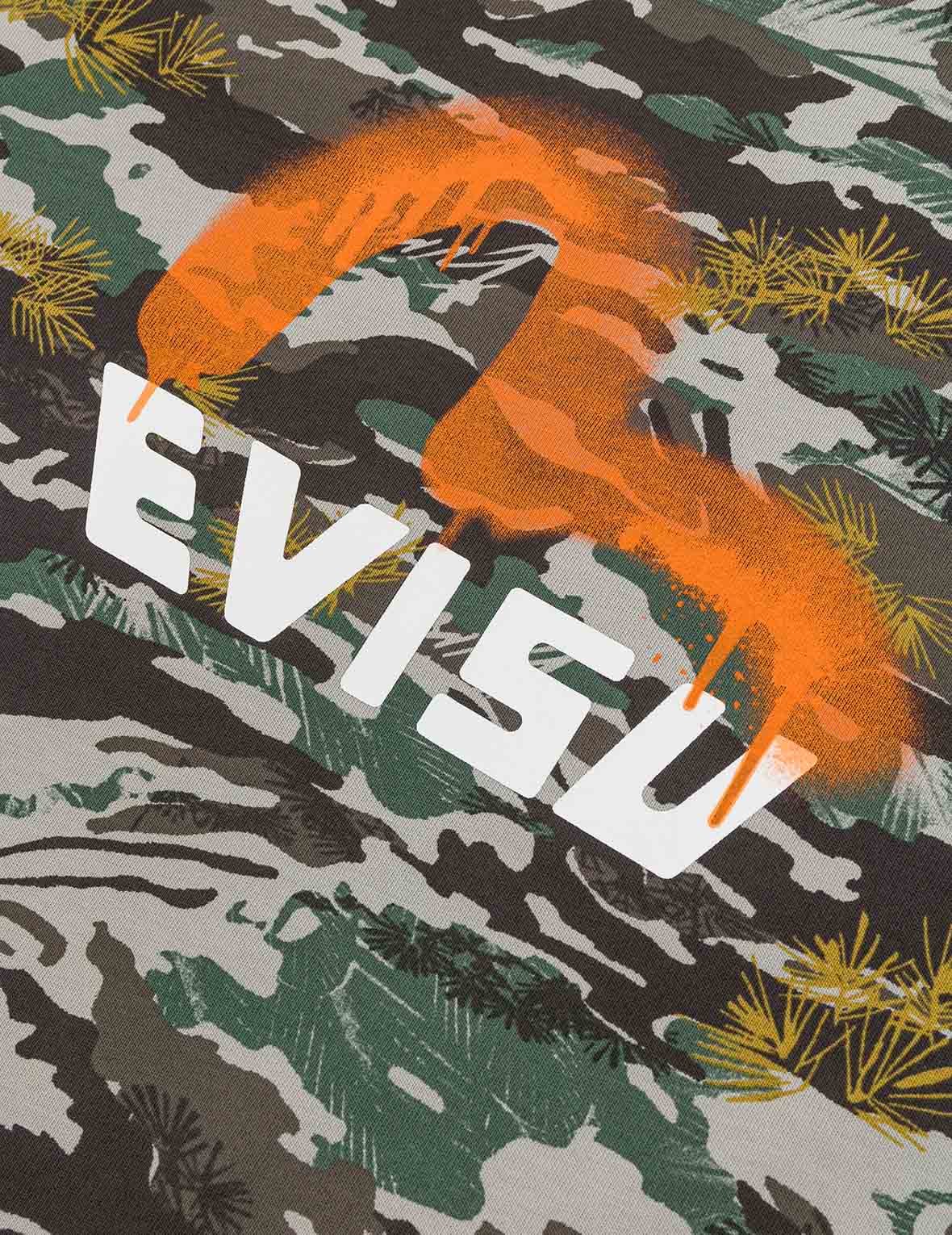 塗鴉風格海鷗與商標印花寬版休閒T恤