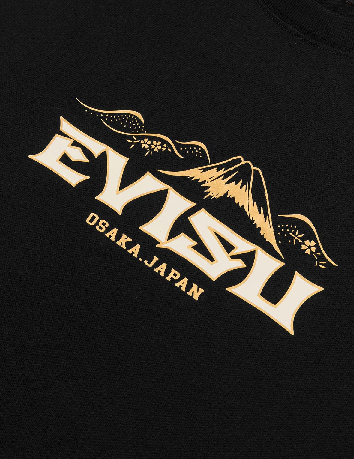 Logo and Crane Soaring Daicock Print Relax Fit T-shirt