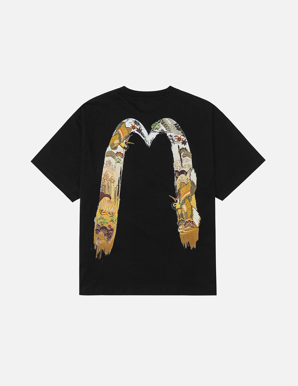 Logo and Crane Soaring Daicock Print Relax Fit T-shirt