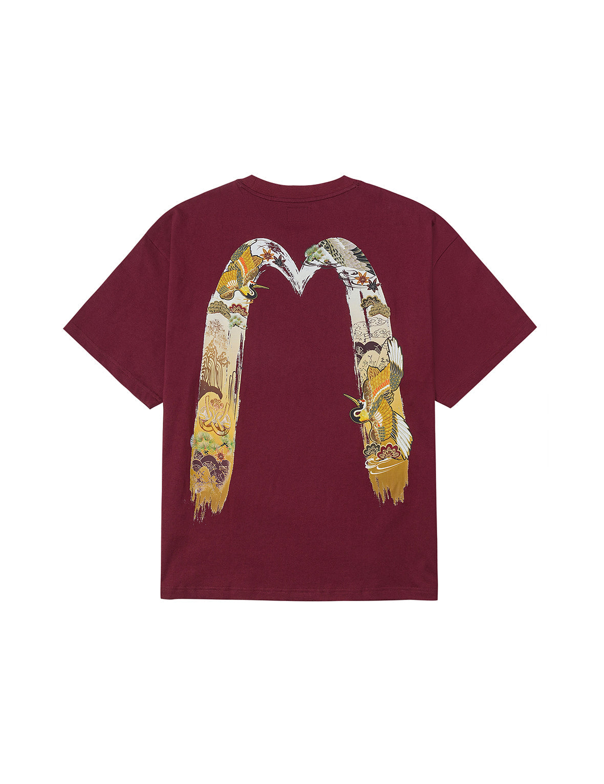 Logo and Crane Soaring Daicock Print Relax Fit T-shirt