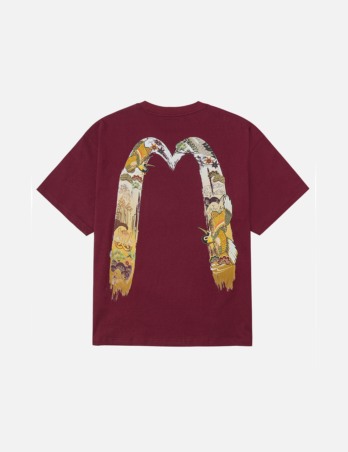 Logo and Crane Soaring Daicock Print Relax Fit T-shirt