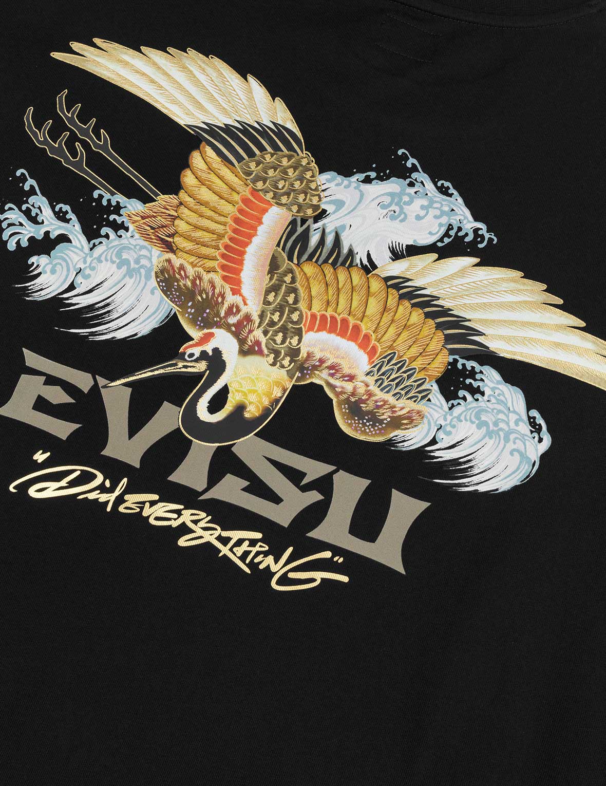 Crane and Logo Print Loose Fit T-shirt