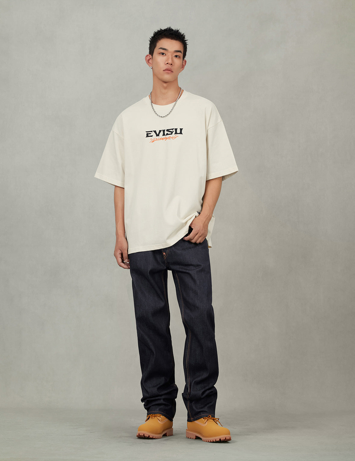 Crane and Logo Print Loose Fit T-shirt