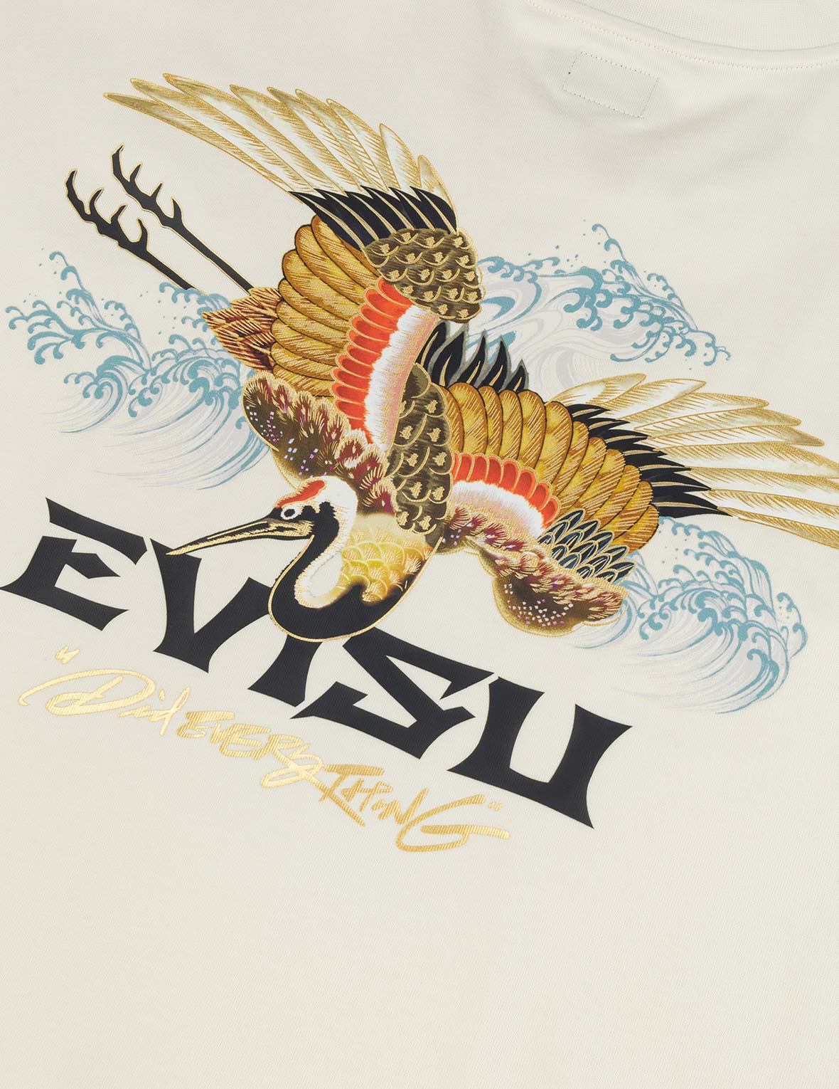 Crane and Logo Print Loose Fit T-shirt
