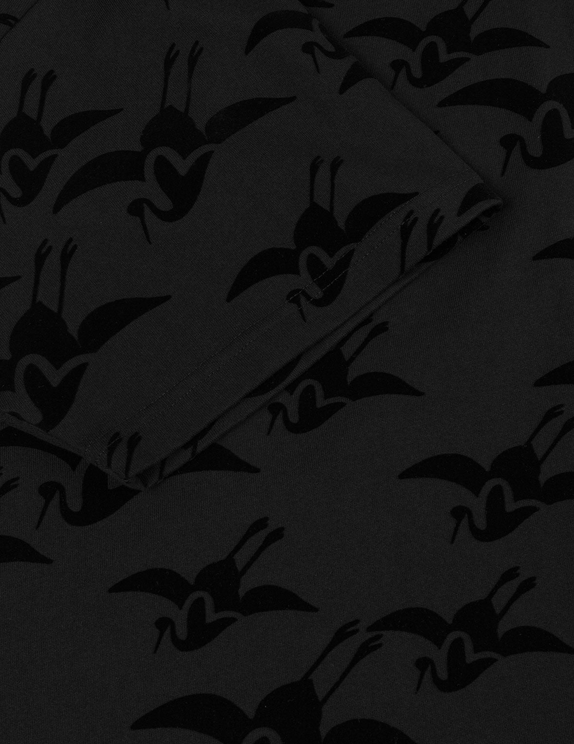 Allover Seagull Crane Flocking Print Relax Fit T-shirt