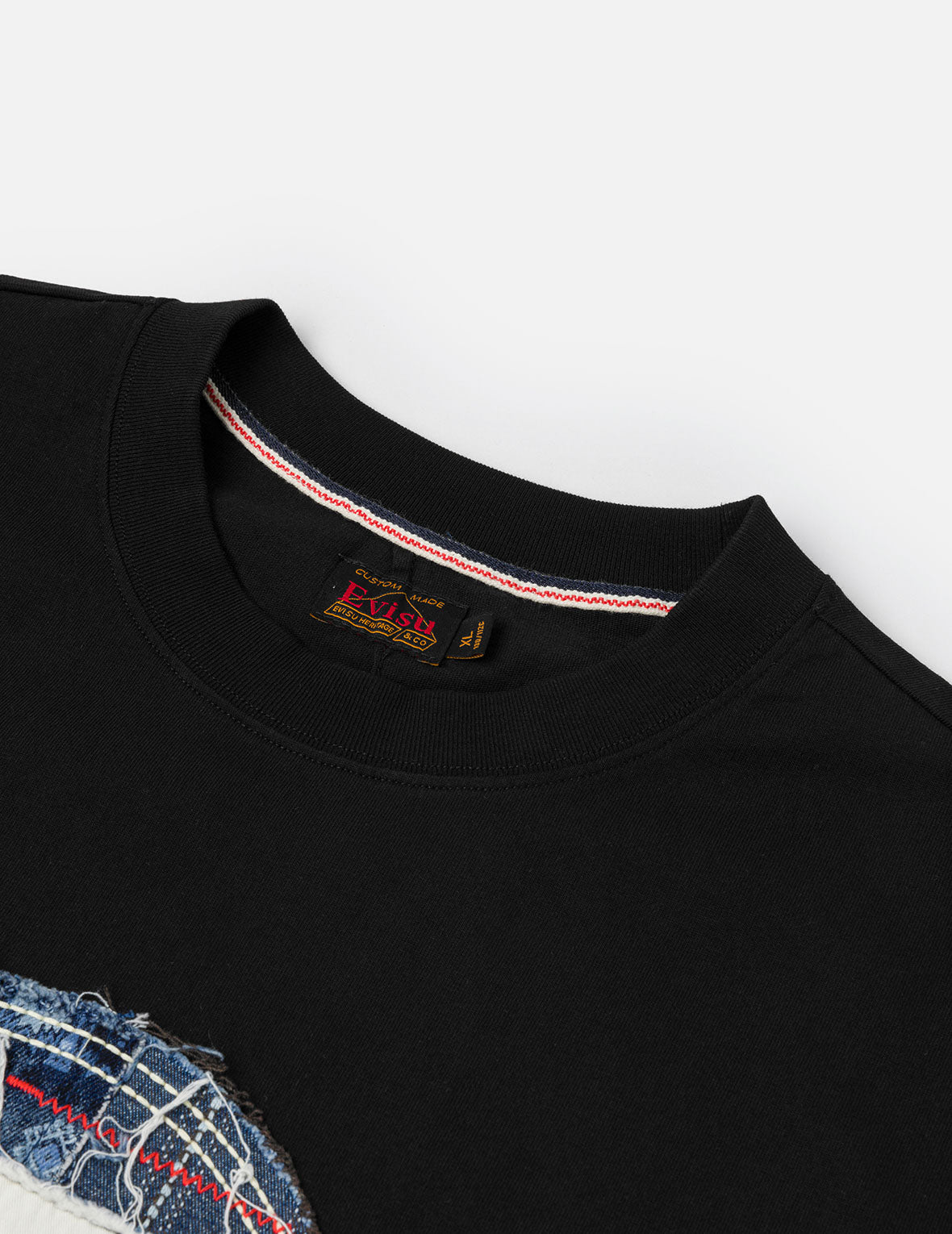 刺繡達摩與海鷗寬版休閒T恤