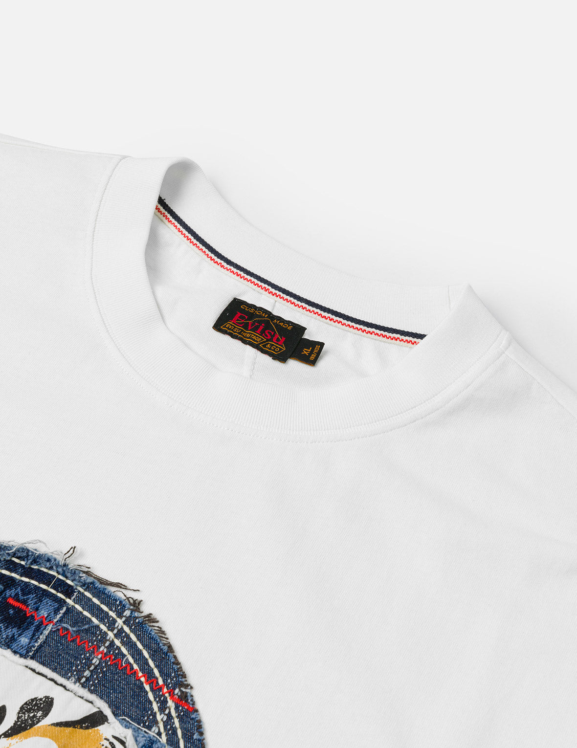 刺繡達摩與海鷗寬版休閒T恤