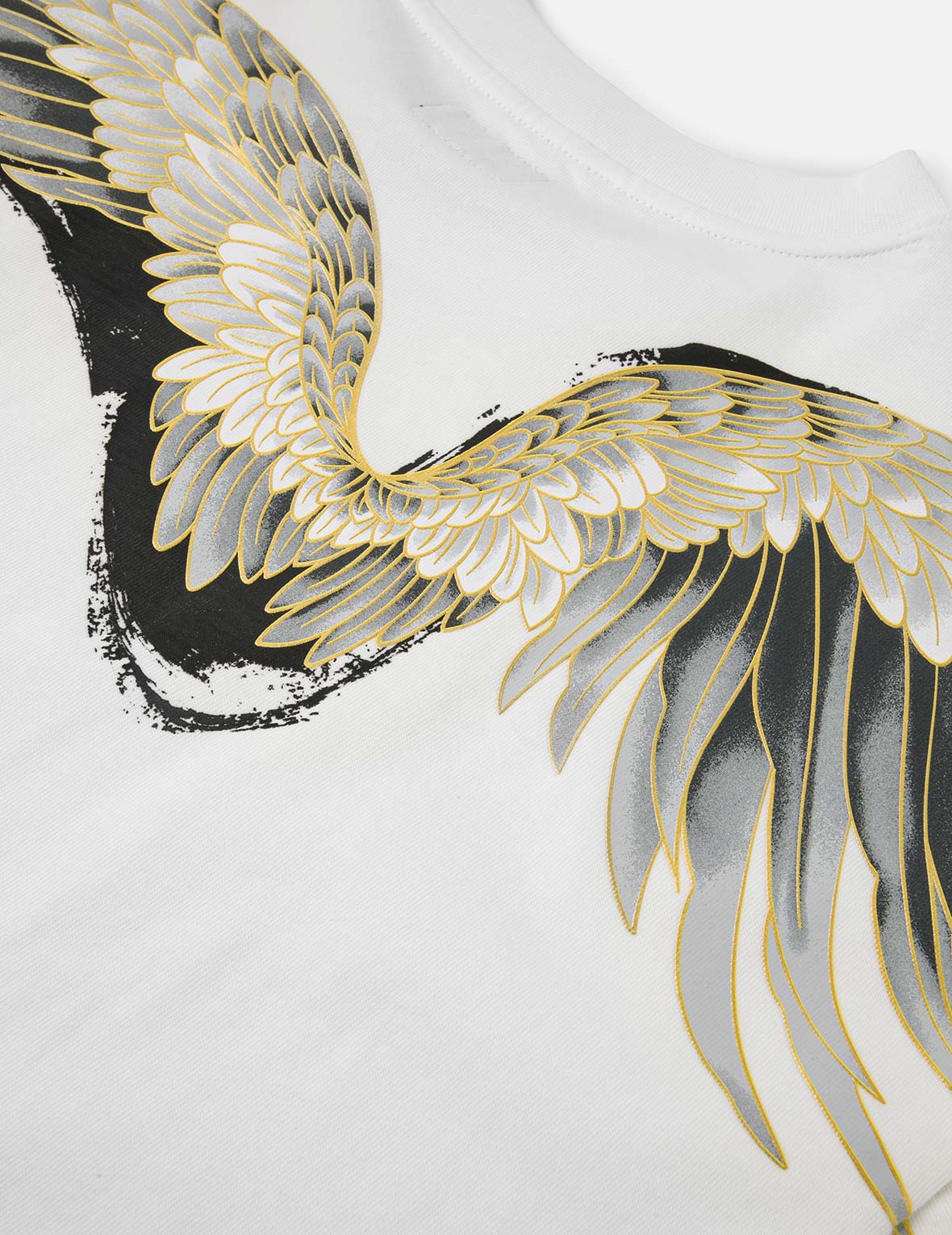 Crane Flying Wings with Daicock Print Loose Fit T-Shirt