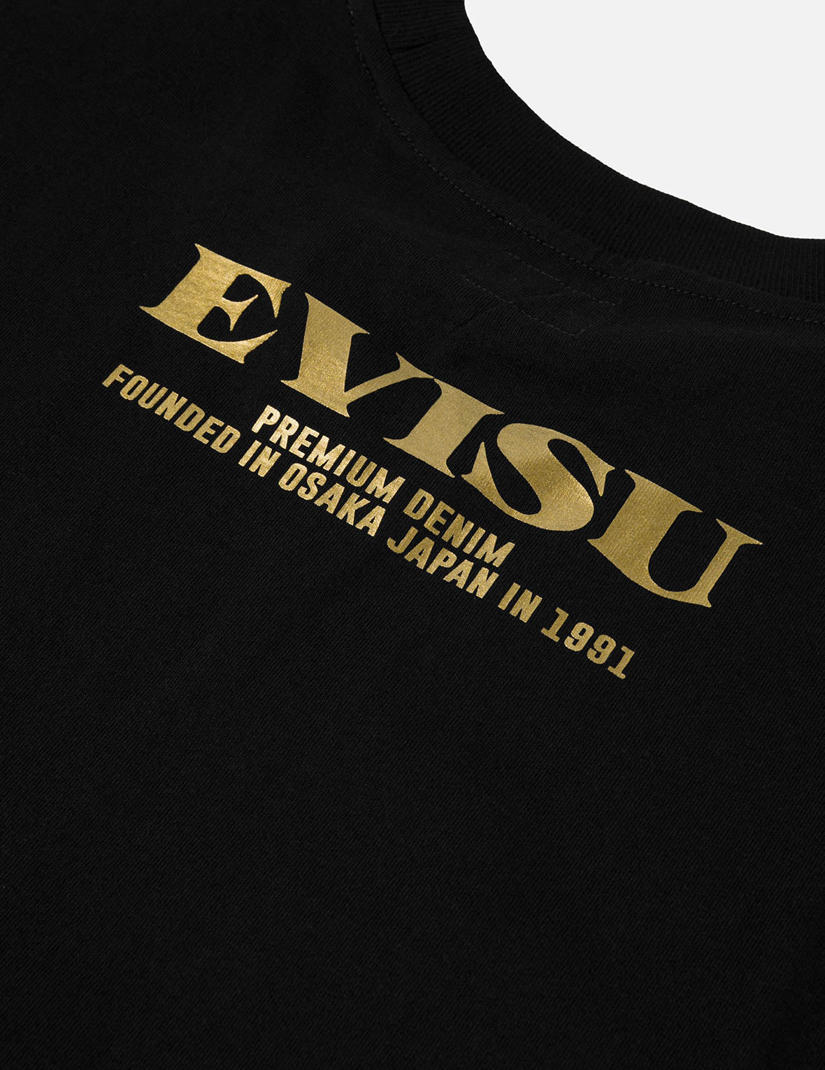 Brocade Pocket with Seagull Foil Print Loose Fit T-Shirt