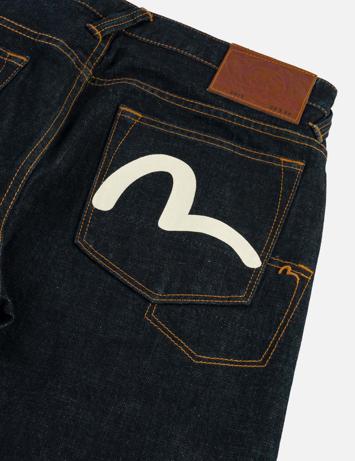 Grey & White Seagull Print Pocket Selvedge Jeans #2017
