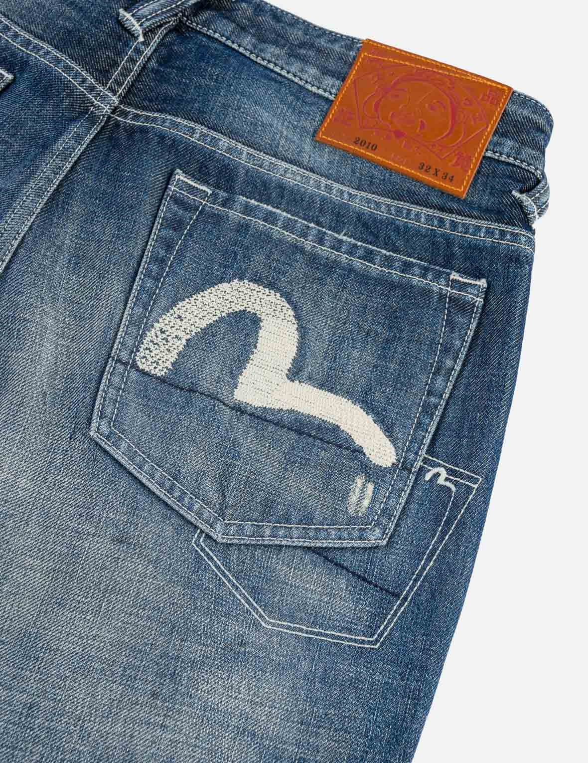 Gradient Cross-Stitch Seagull Pocket Jeans #2020