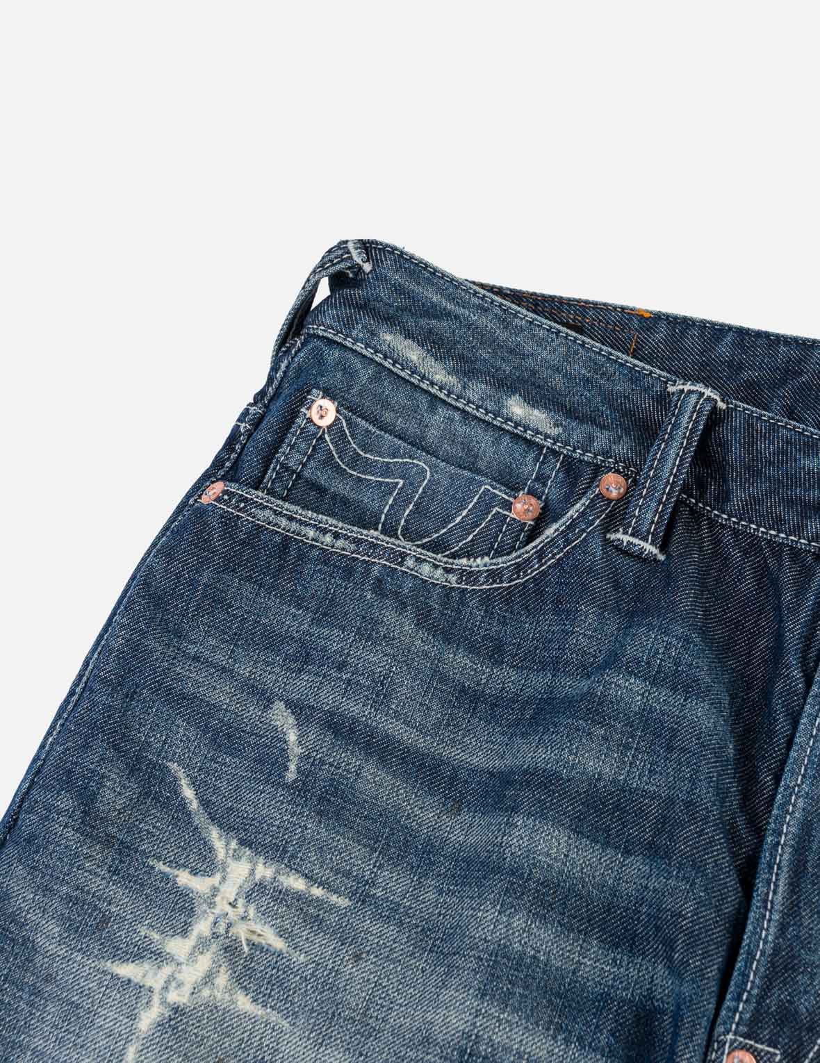 Gradient Cross-Stitch Seagull Pocket Jeans #2020