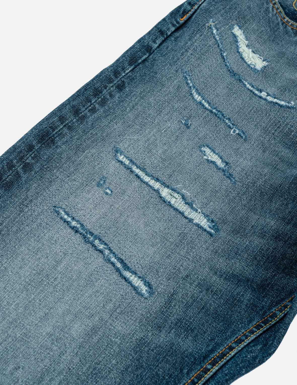 Boro Patchwork Distressed Seagull Pocket Jeans #2020