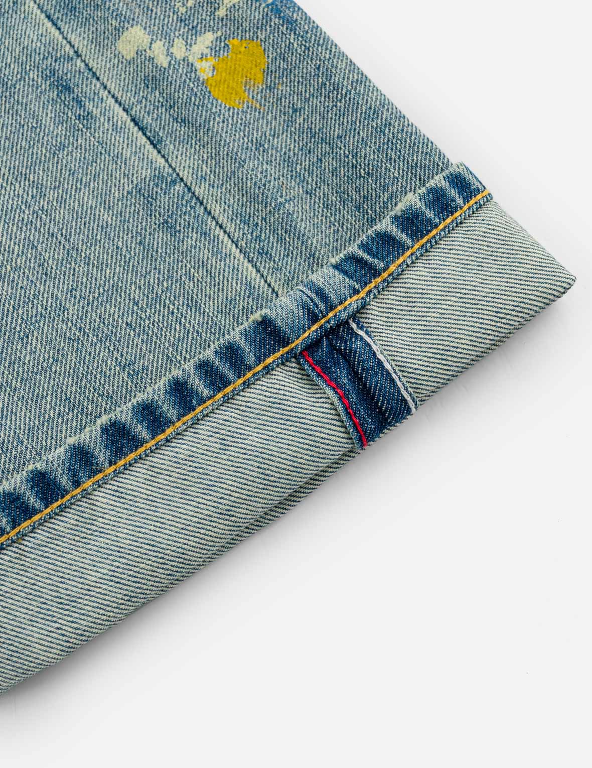 Fortune Theme Hand-Painted All-Over Print Jeans #2020
