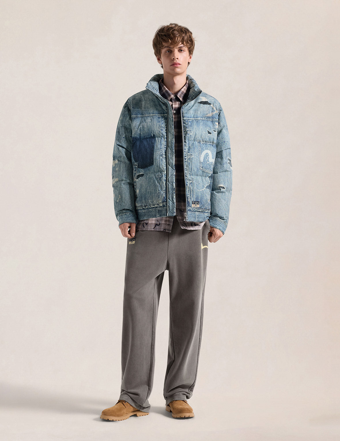 Denim-like High-definition Digital Print Down Jacket