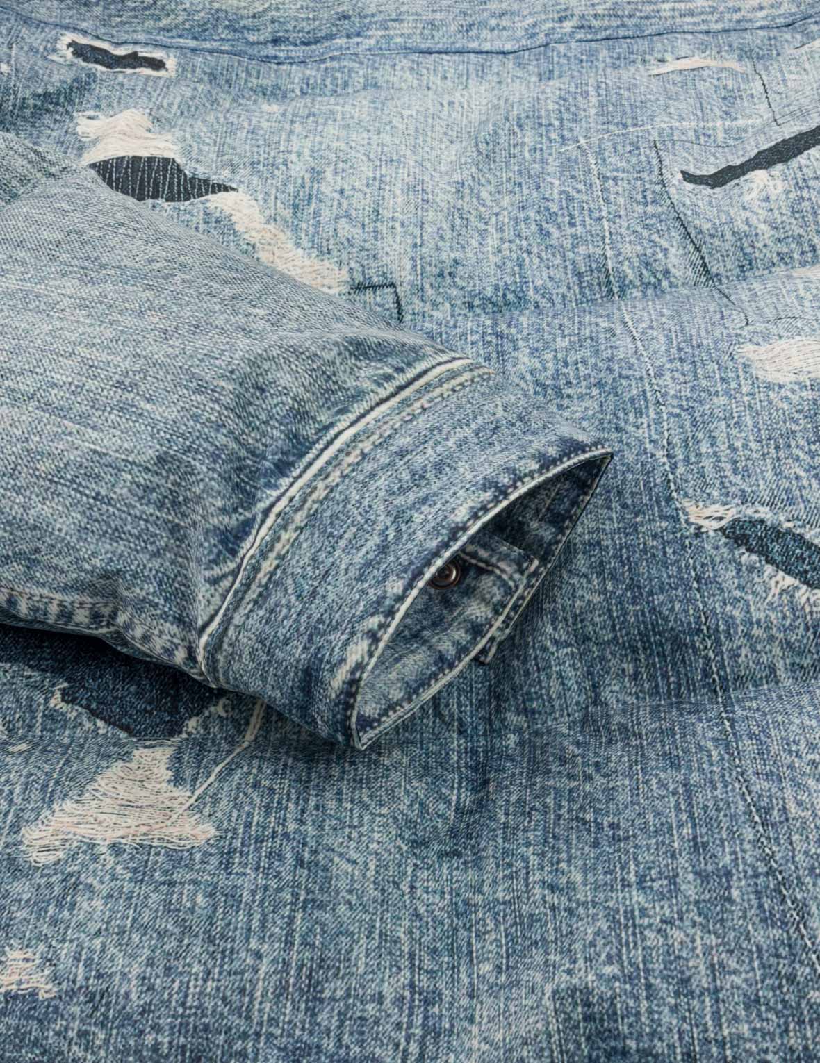 Denim-like High-definition Digital Print Down Jacket