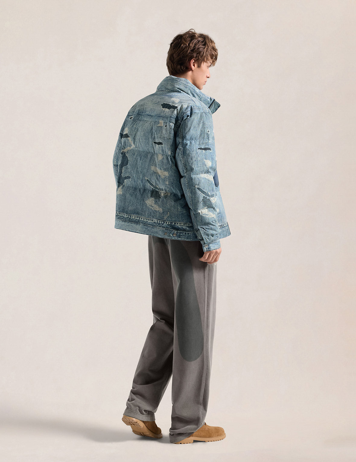 Denim-like High-definition Digital Print Down Jacket