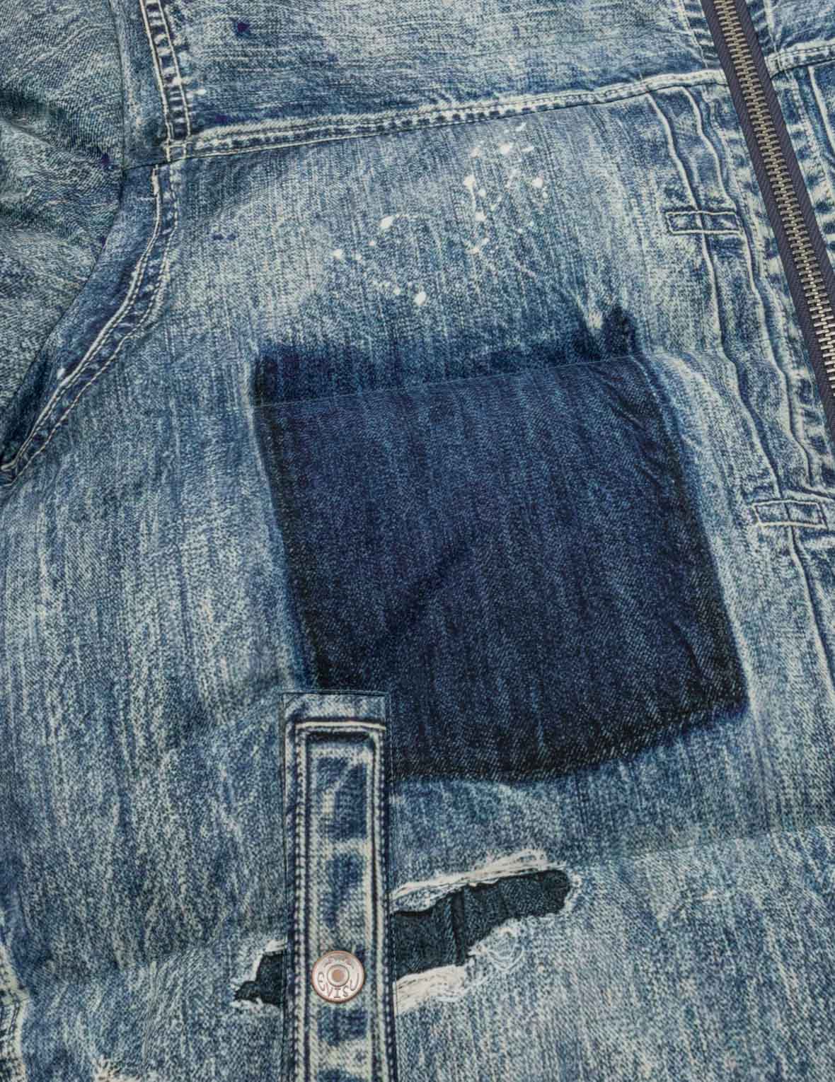 Denim-like High-definition Digital Print Down Jacket