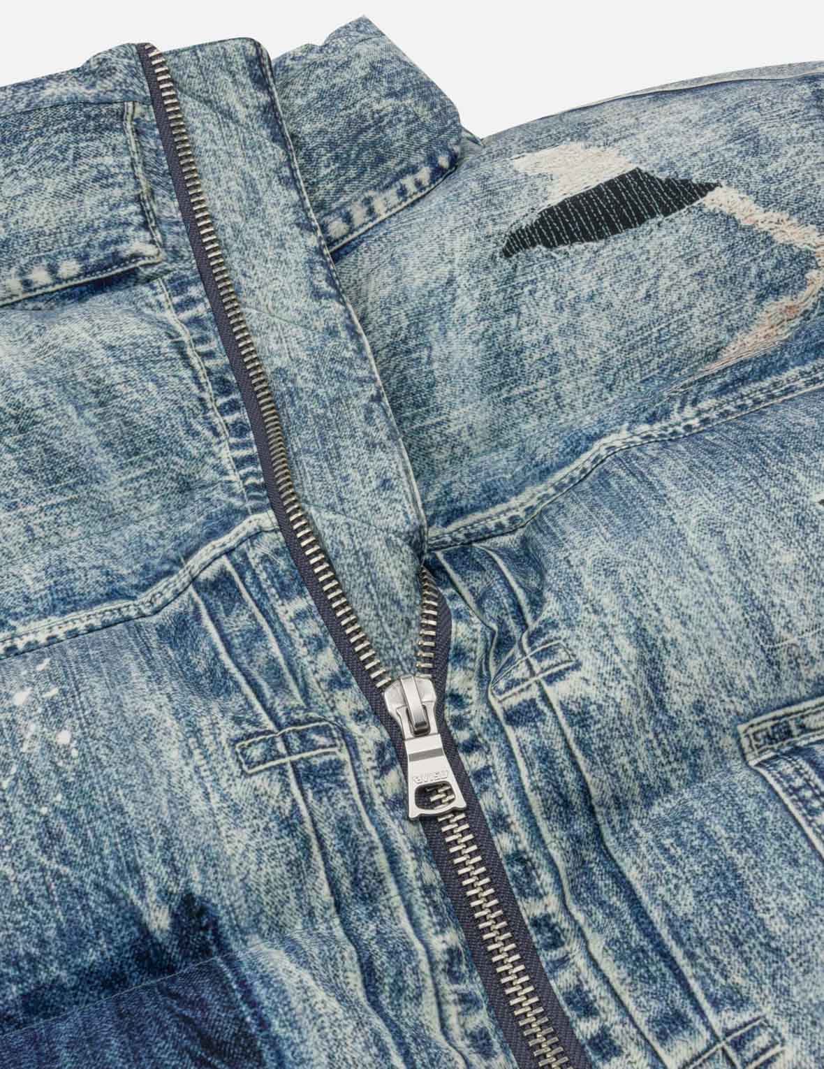 Denim-like High-definition Digital Print Down Jacket