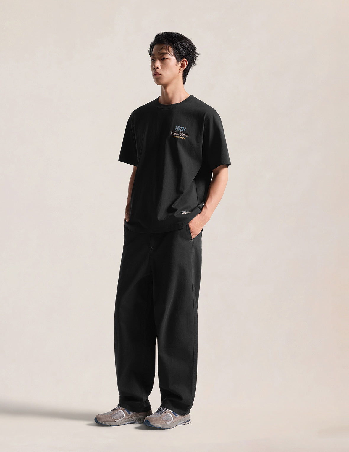 Back Seagull Print Chino Pants