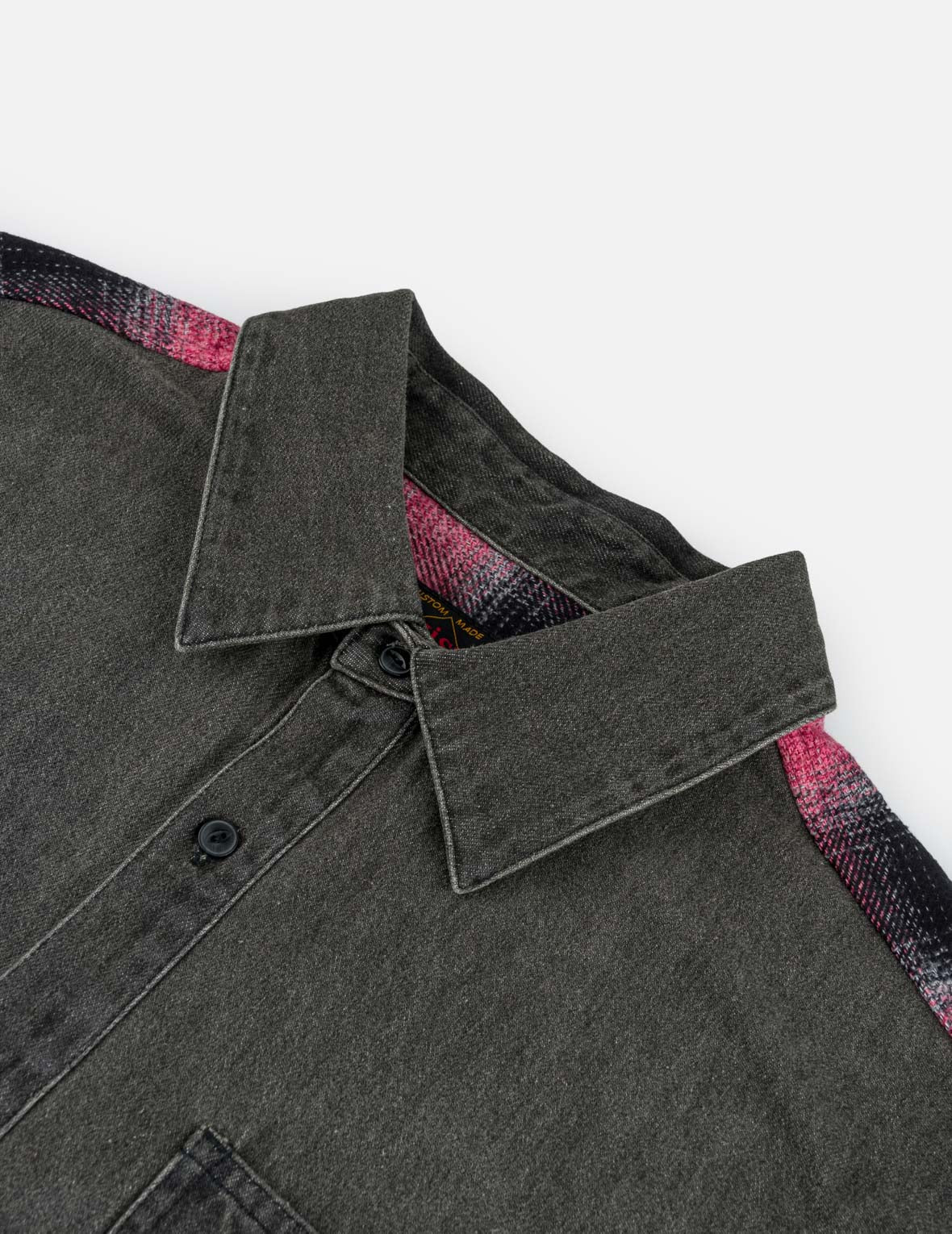 Fabric Blocking Denim Shirt