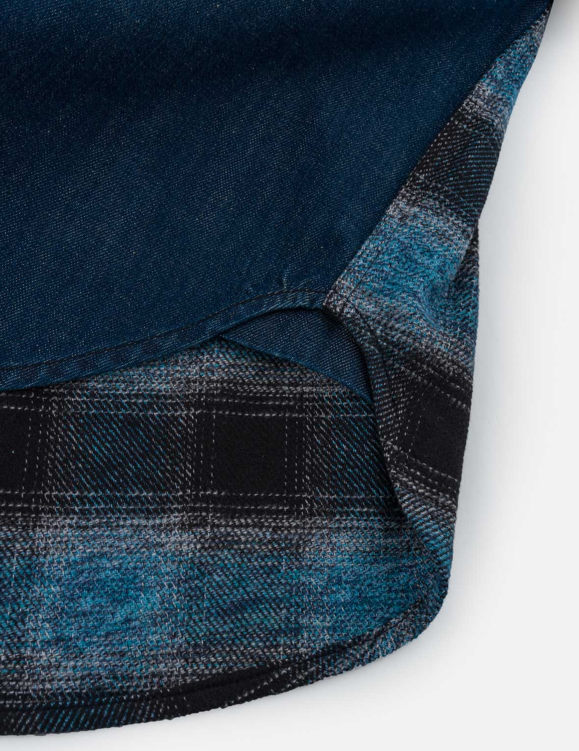 Fabric Blocking Denim Shirt