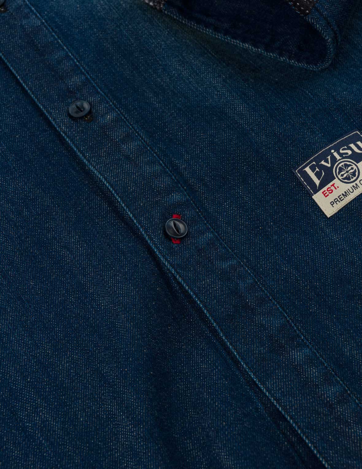 Fabric Blocking Denim Shirt