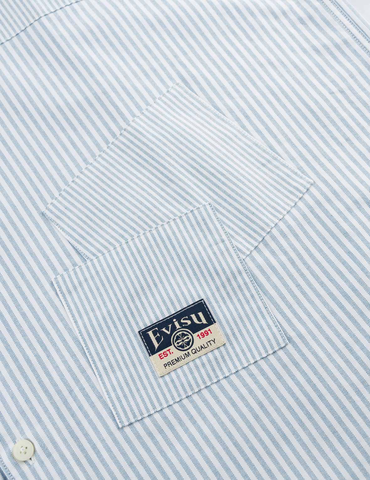 Multi-Pocket Striped Oxford Shirt