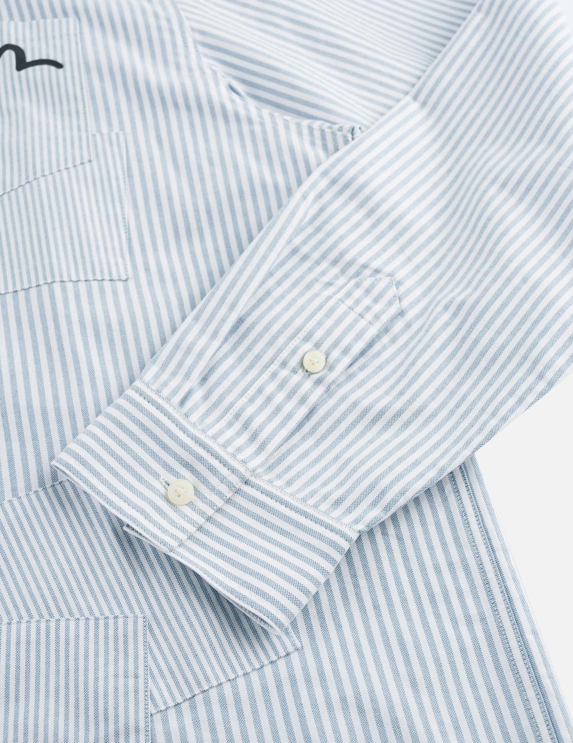 Multi-Pocket Striped Oxford Shirt