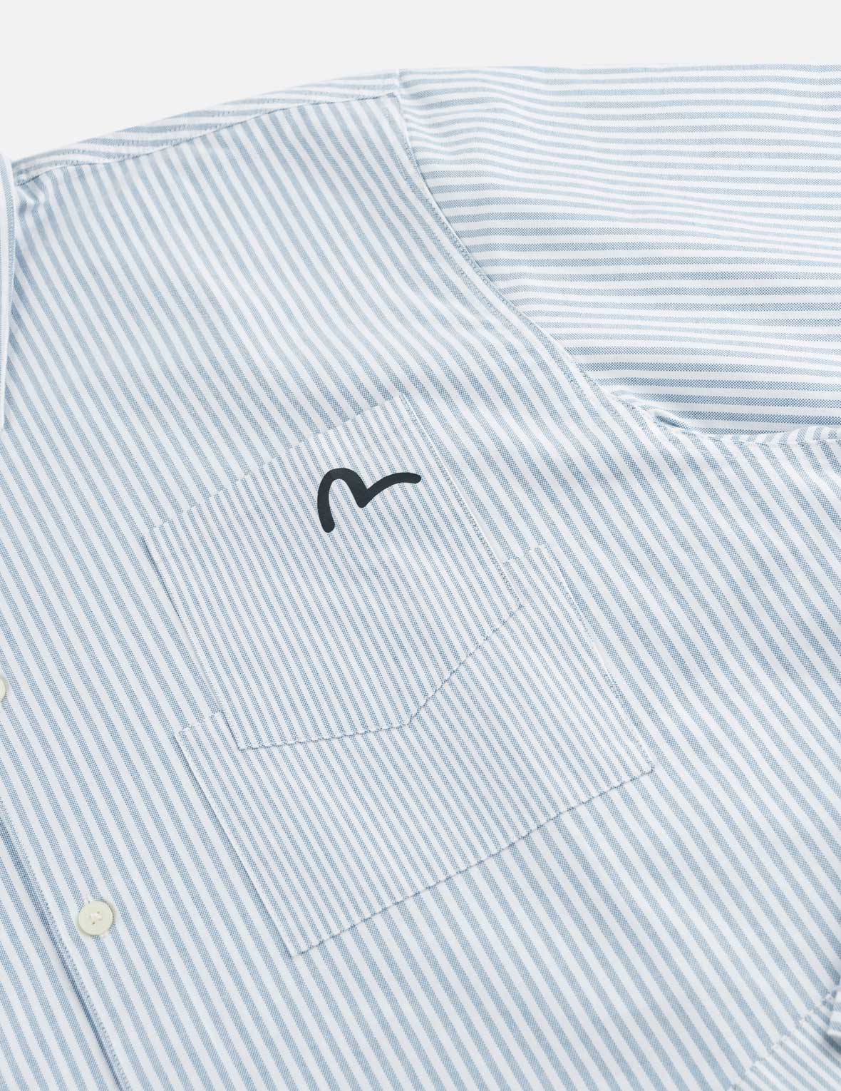Multi-Pocket Striped Oxford Shirt