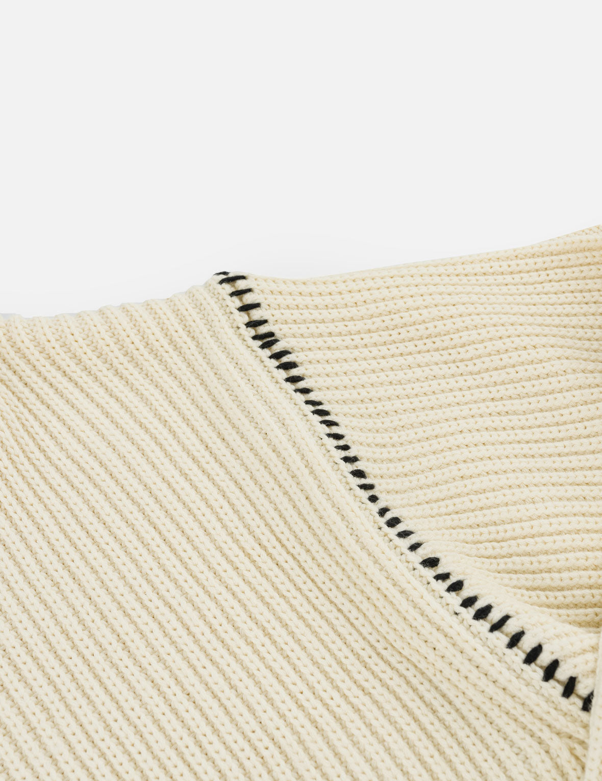 海鷗刺繡半拉鍊針織套頭衫