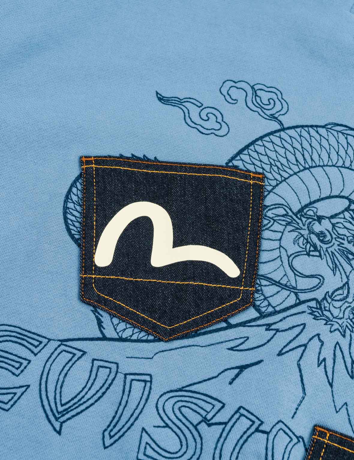 Flying Dragon Embroidered Multi-Pocket Sweatshirt