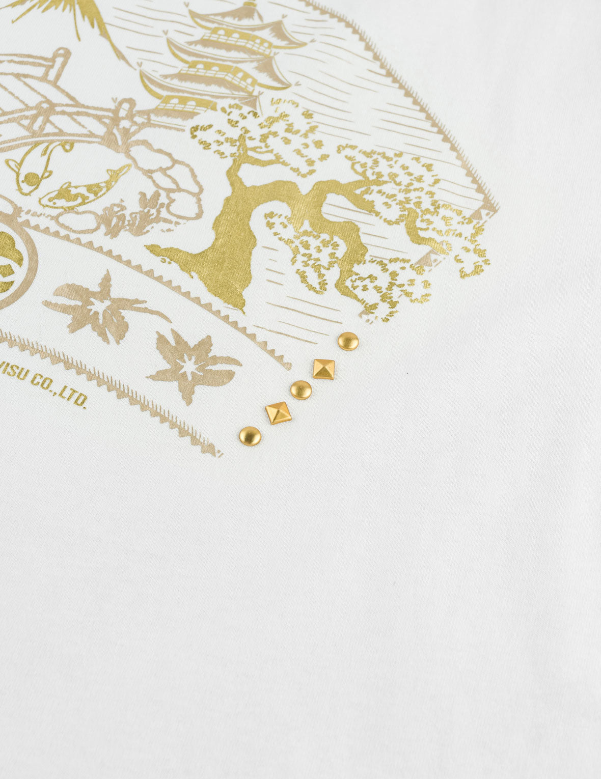 Gold Print Studded Tee