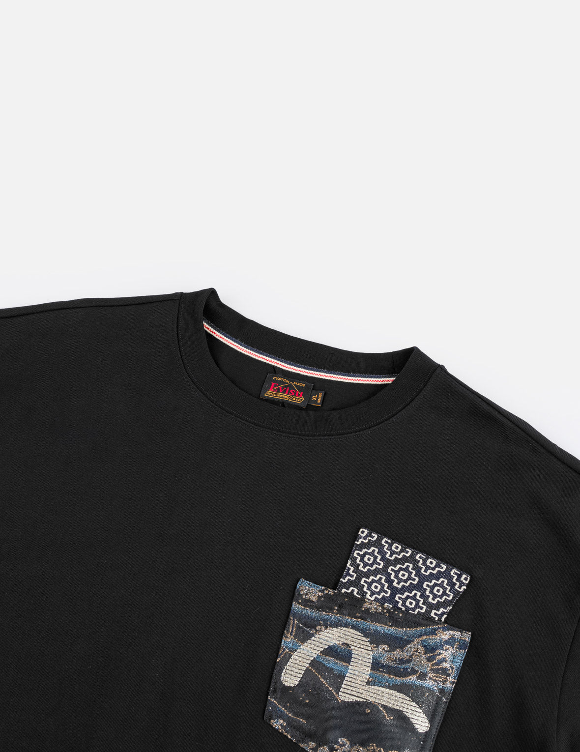 Double-Layer Brocade Pocket Tee