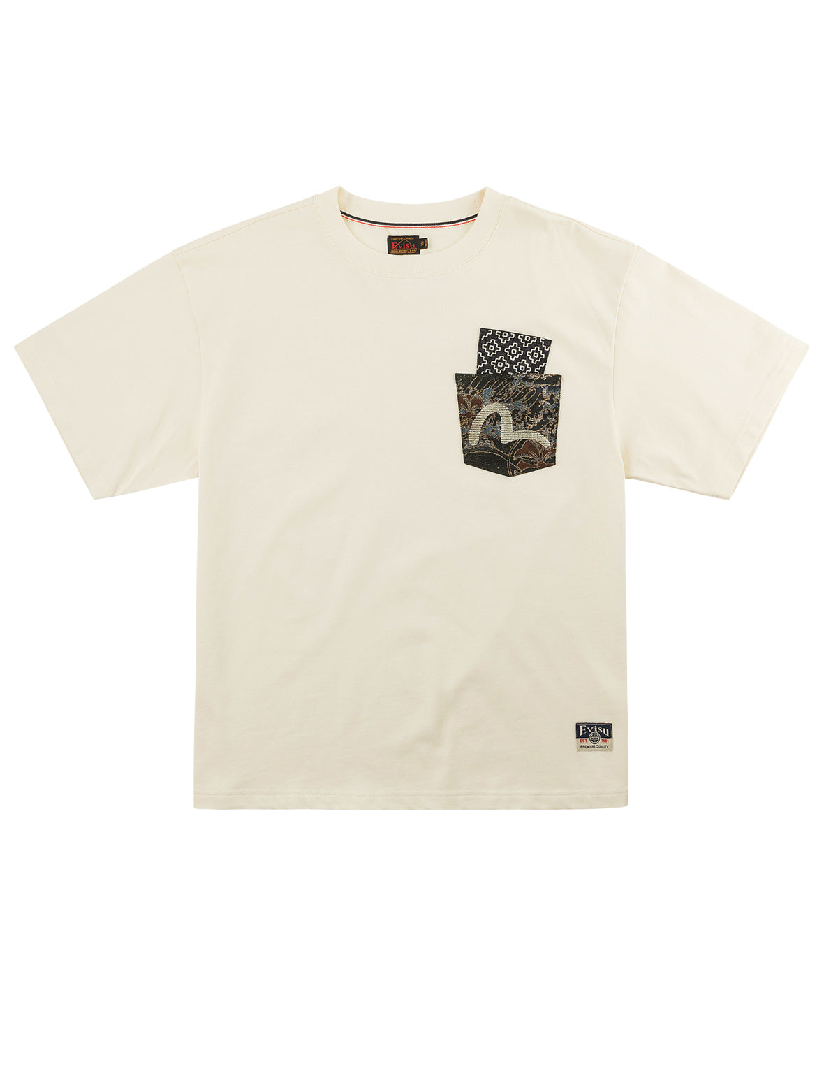 Double-Layer Brocade Pocket Tee